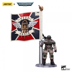 JoyToy JT7929 1/18 Warhammer 40,000 Astra Militarum Cadian Command Squad Veteran with Regimental Standard