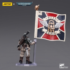JoyToy JT7929 1/18 Warhammer 40,000 Astra Militarum Cadian Command Squad Veteran with Regimental Standard