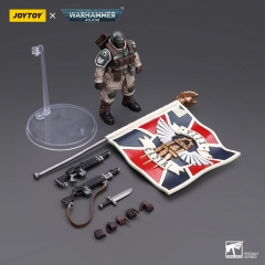 JoyToy JT7929 1/18 Warhammer 40,000 Astra Militarum Cadian Command Squad Veteran with Regimental Standard